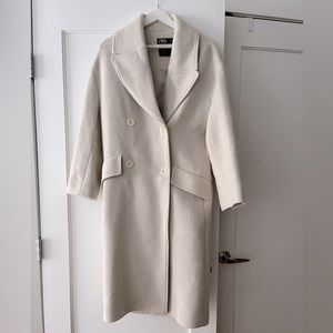 Zara Ecru MantecoWool Coat size M
